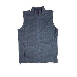 Woolrich Mens Medium‎ Charcoal Gray Fleece Vest Full Zip Outdoor Hiking Casual